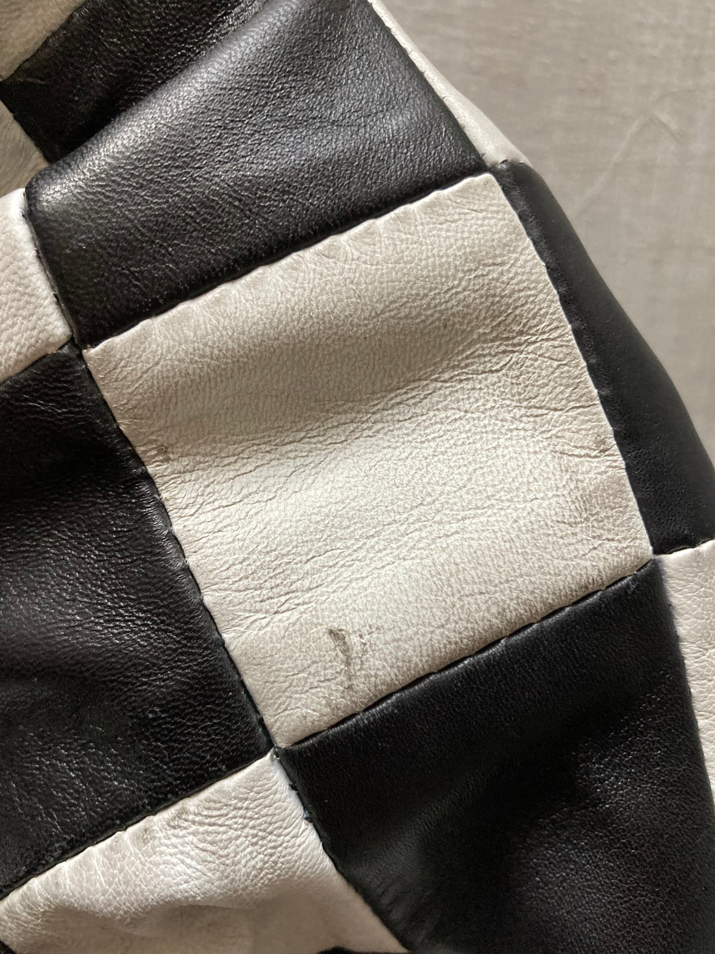 Veste cuir damier 1980