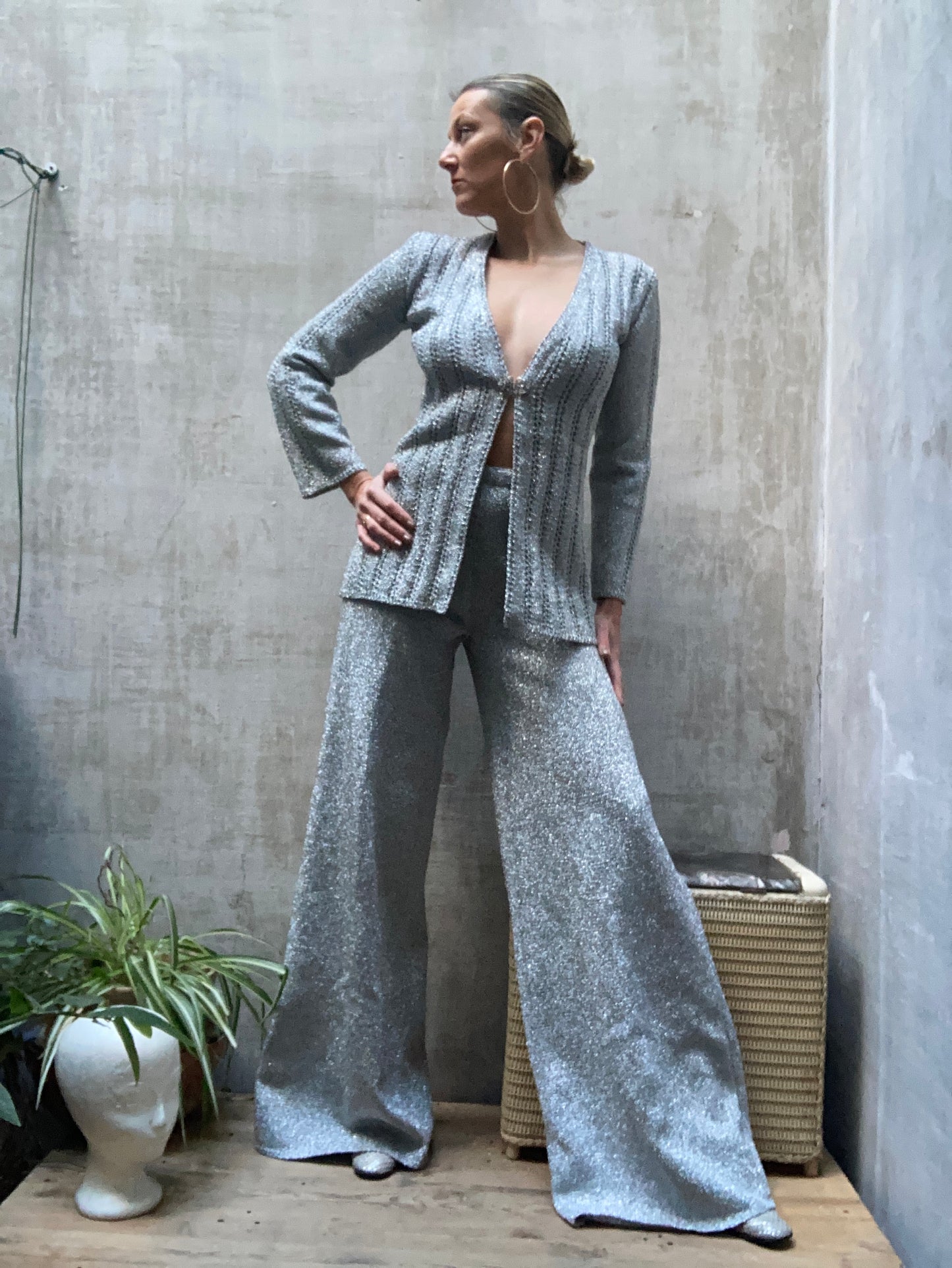 Ensemble lurex argenté 1960