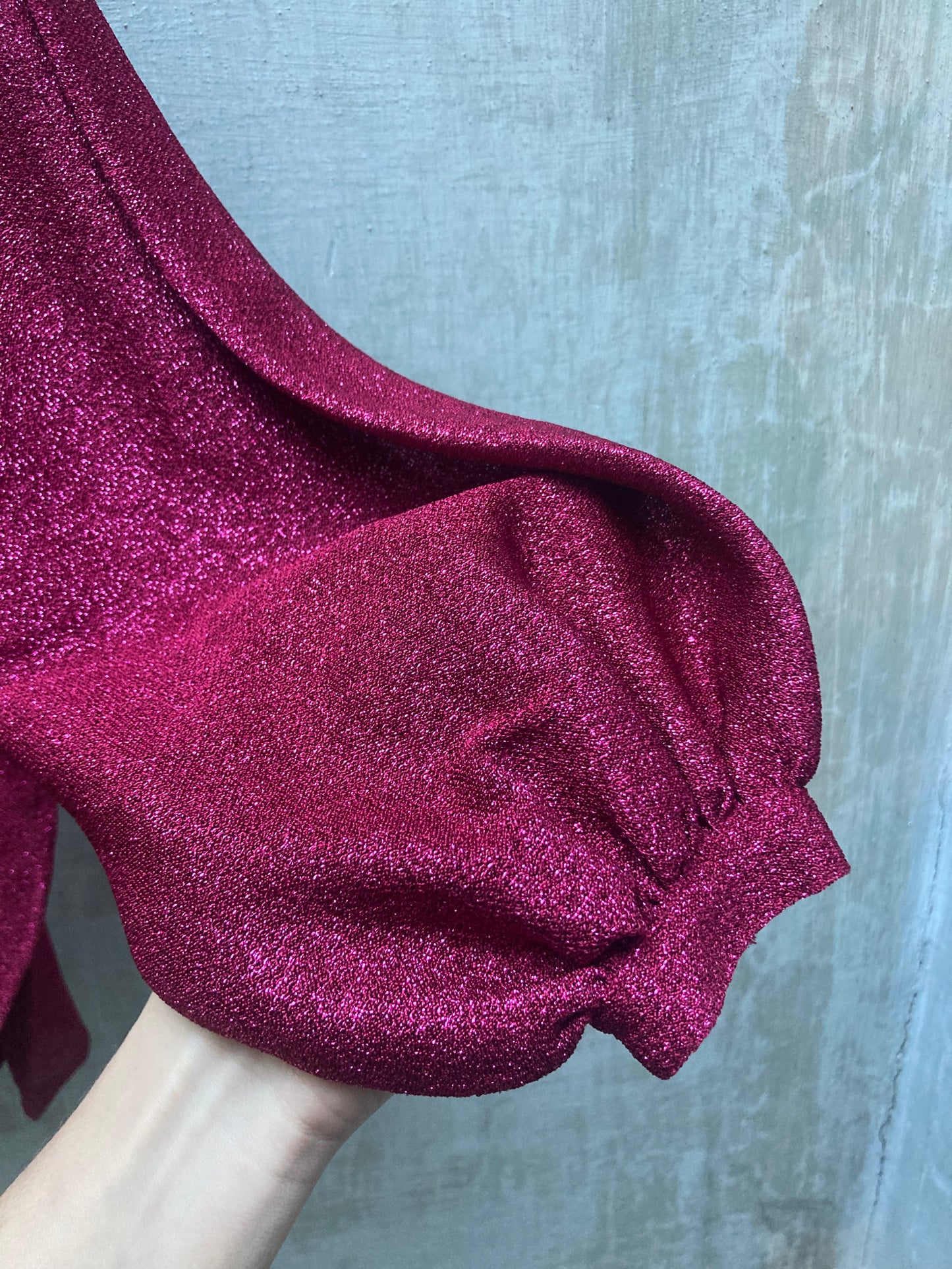 Blouse lurex framboise - Colette Nivelle - 1970-80s