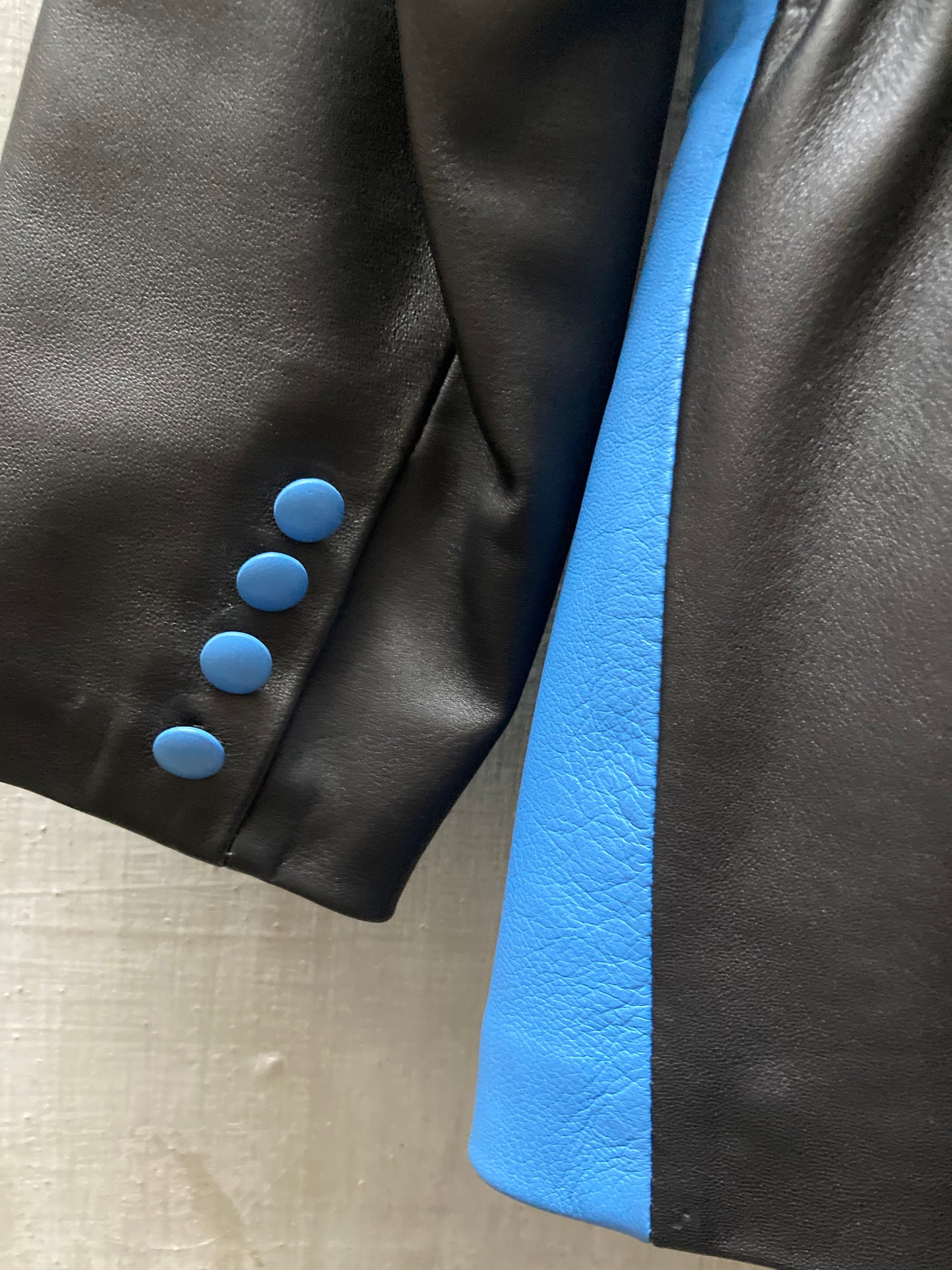 Veste cuir bicolore - deadstock 1980
