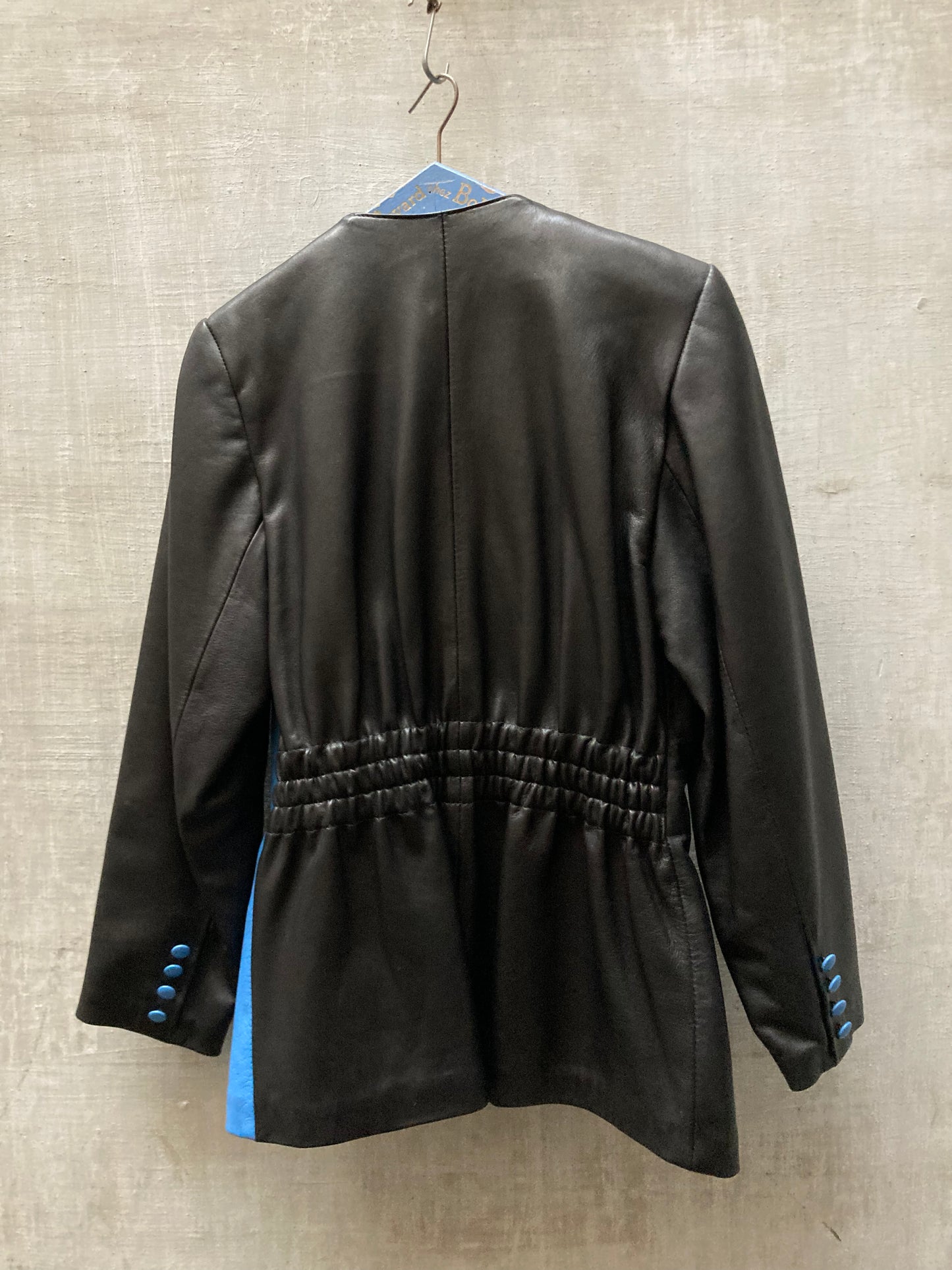 Veste cuir bicolore - deadstock 1980