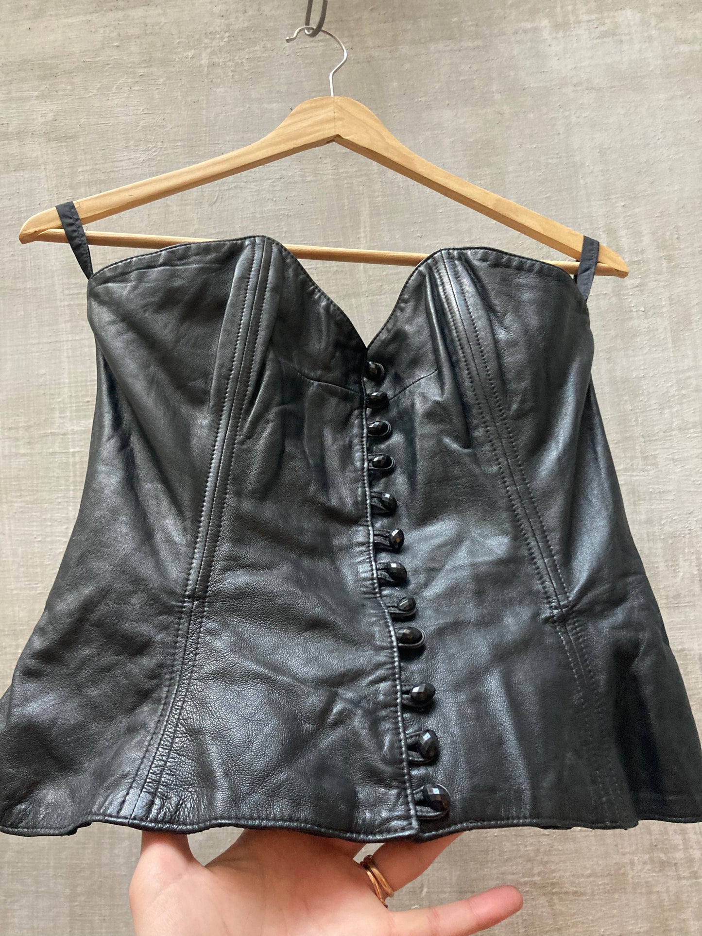 Bustier cuir 1980 - Claude Petin pour Diamant Noir