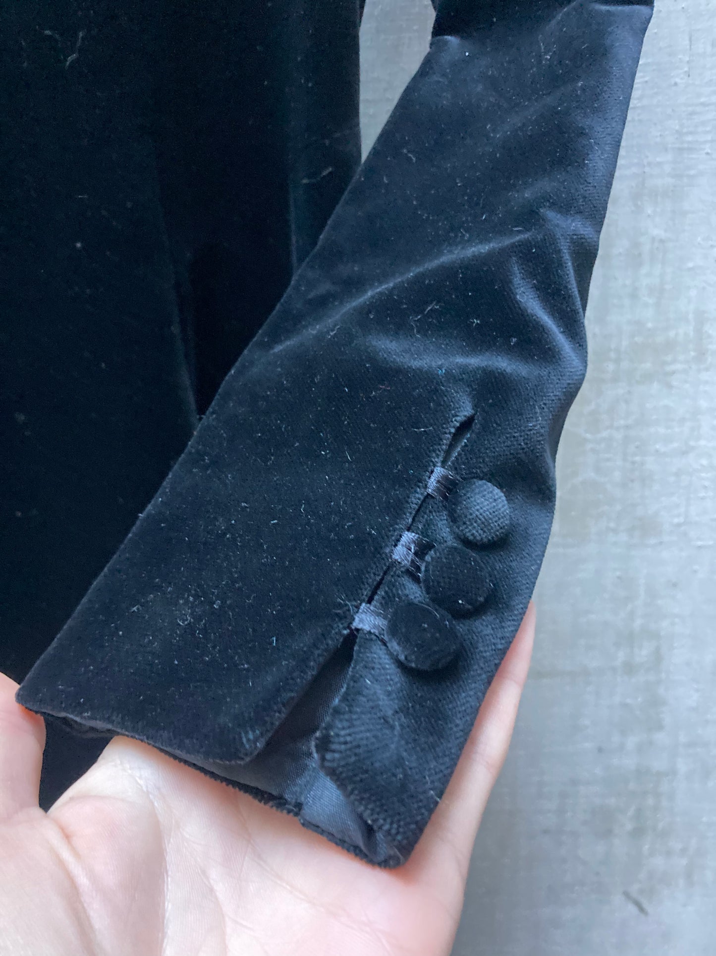 Robe velour noir - Laura Ashley - 1980