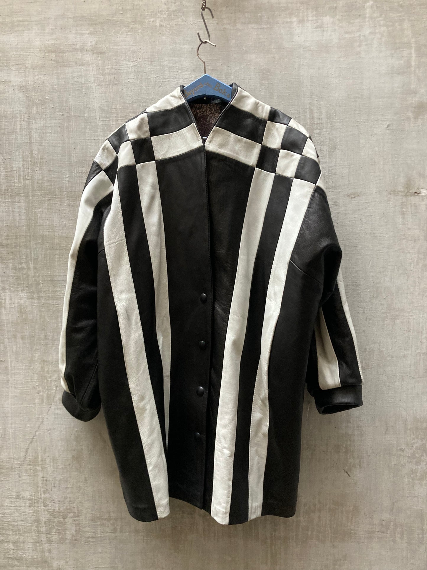 Veste cuir damier 1980