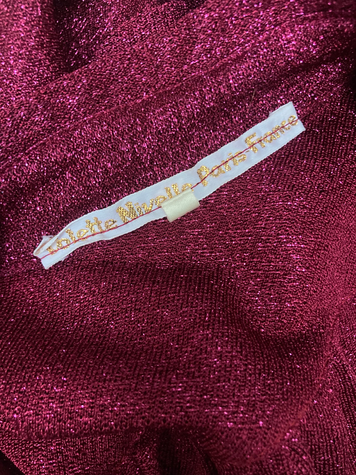 Blouse lurex framboise - Colette Nivelle - 1970-80s