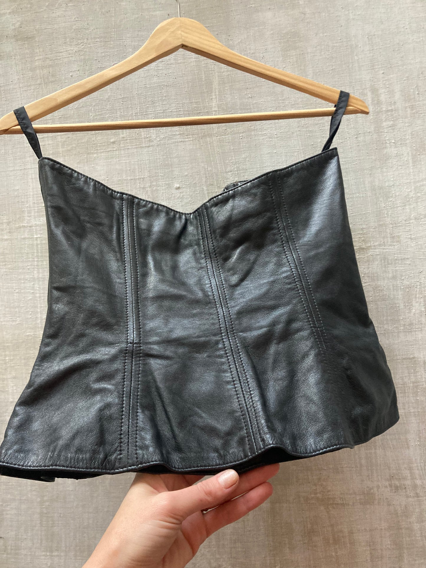 Bustier cuir 1980 - Claude Petin pour Diamant Noir