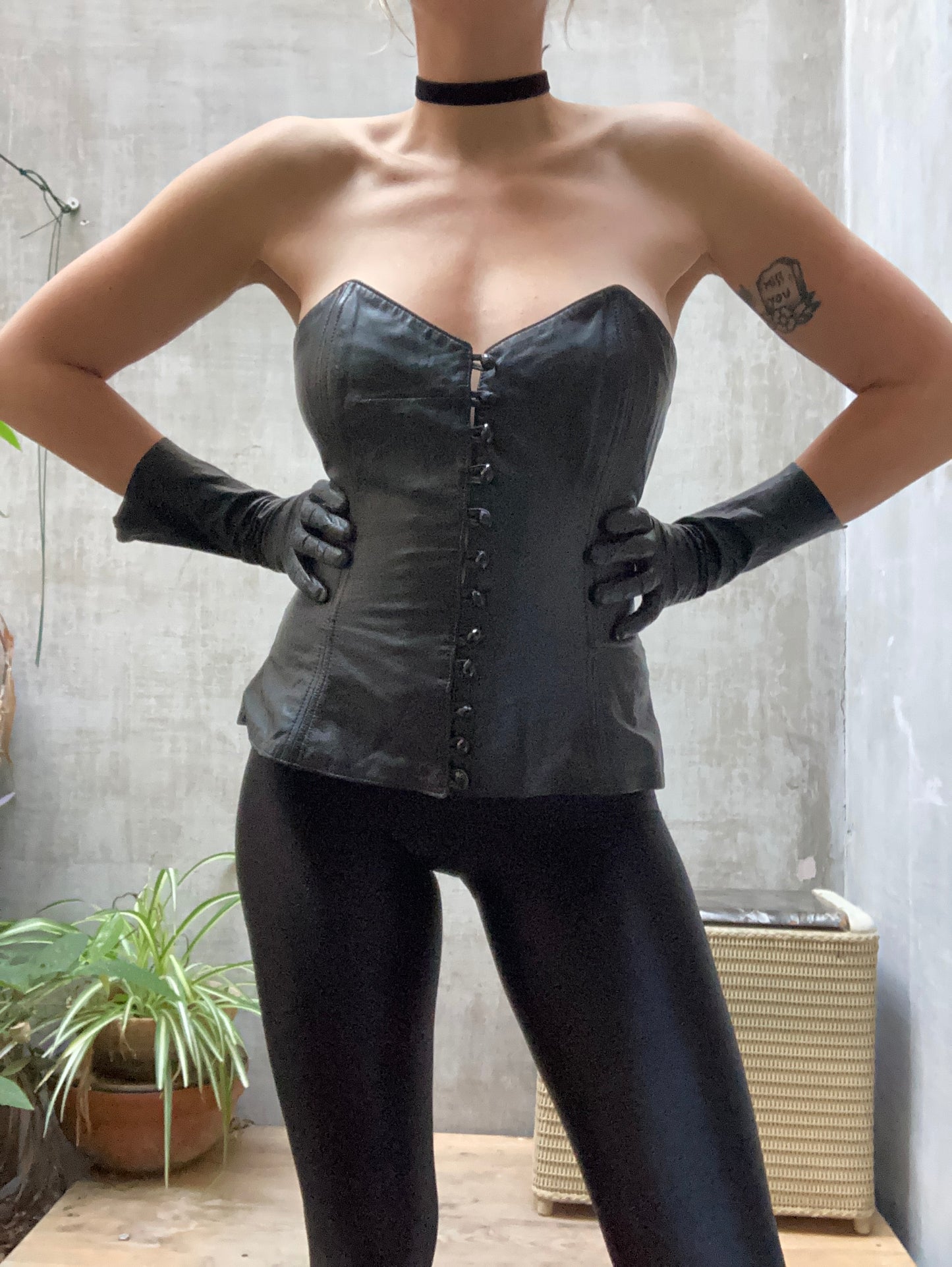 Bustier cuir 1980 - Claude Petin pour Diamant Noir