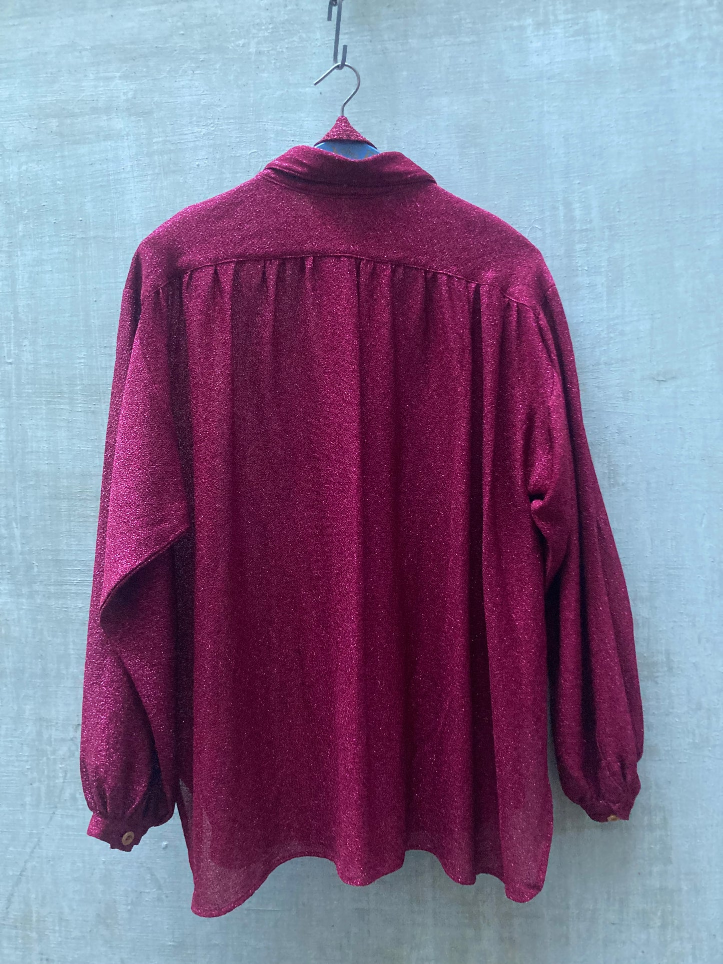 Blouse lurex framboise - Colette Nivelle - 1970-80s
