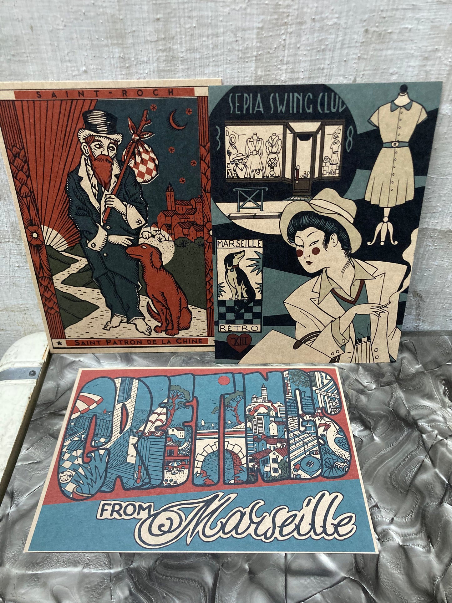 Lot des 3 cartes postales