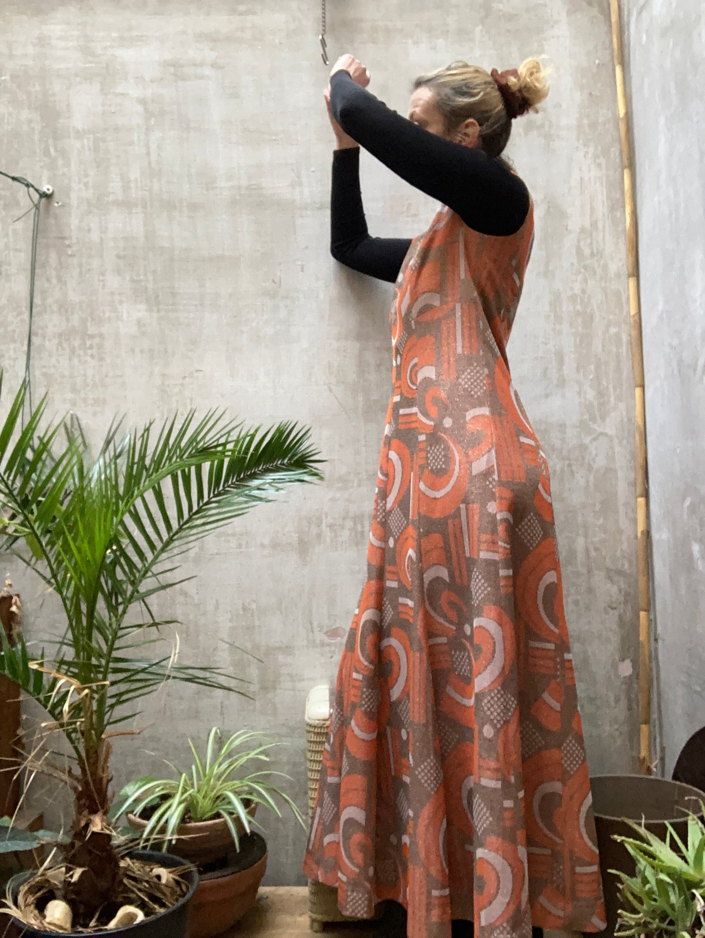 Robe longue lurex 1970