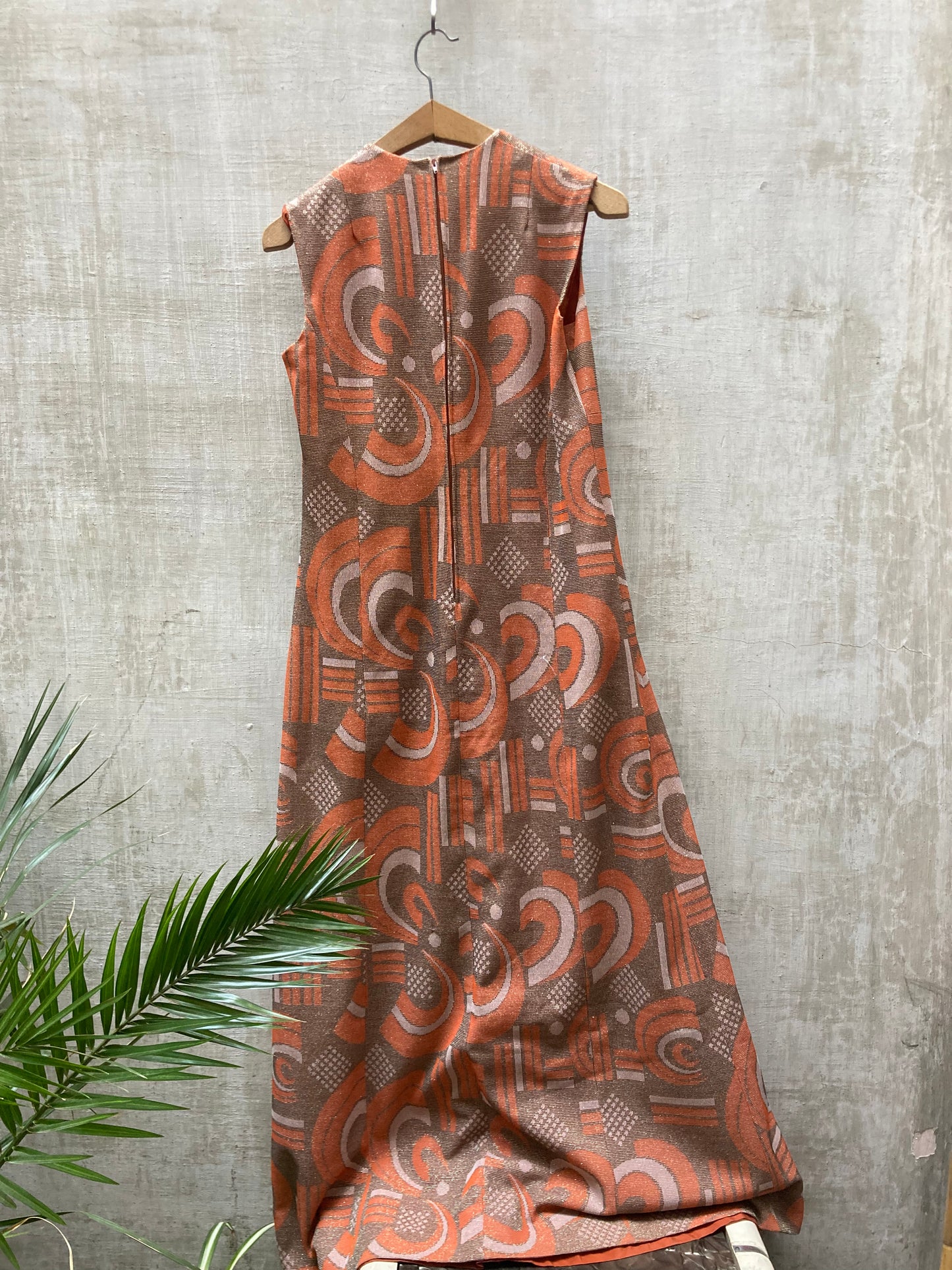 Robe longue lurex 1970