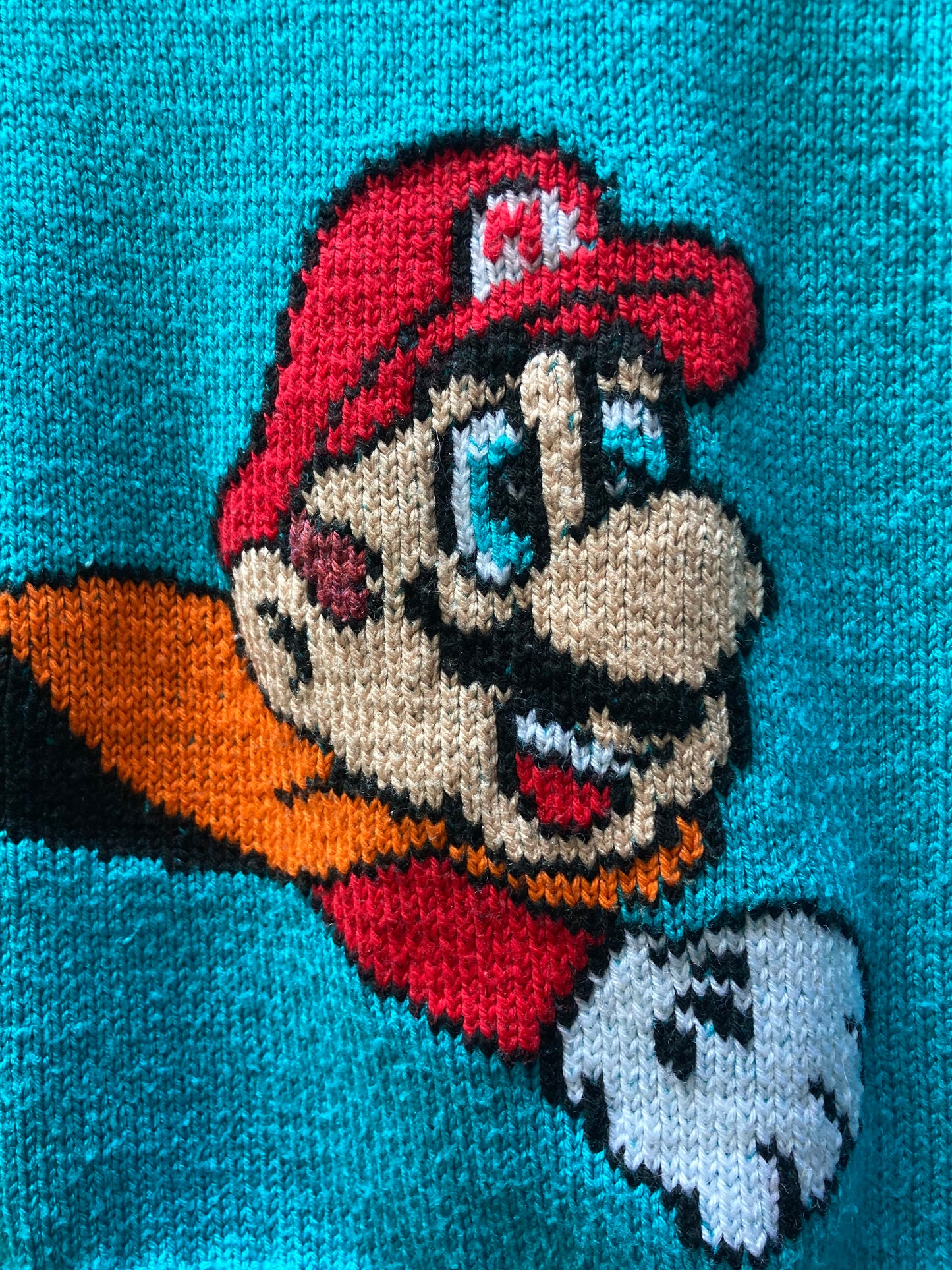Pull Mario Bros tricoté main
