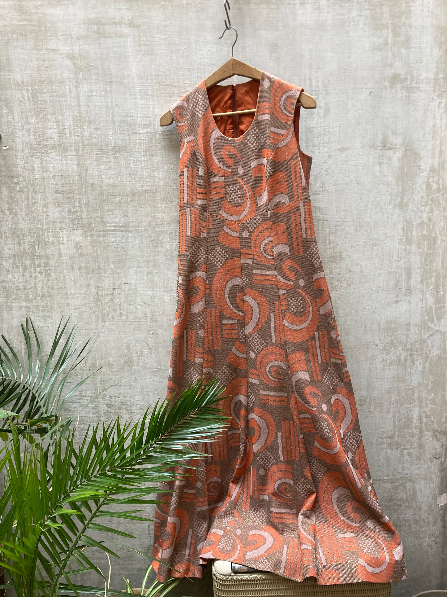 Robe longue lurex 1970
