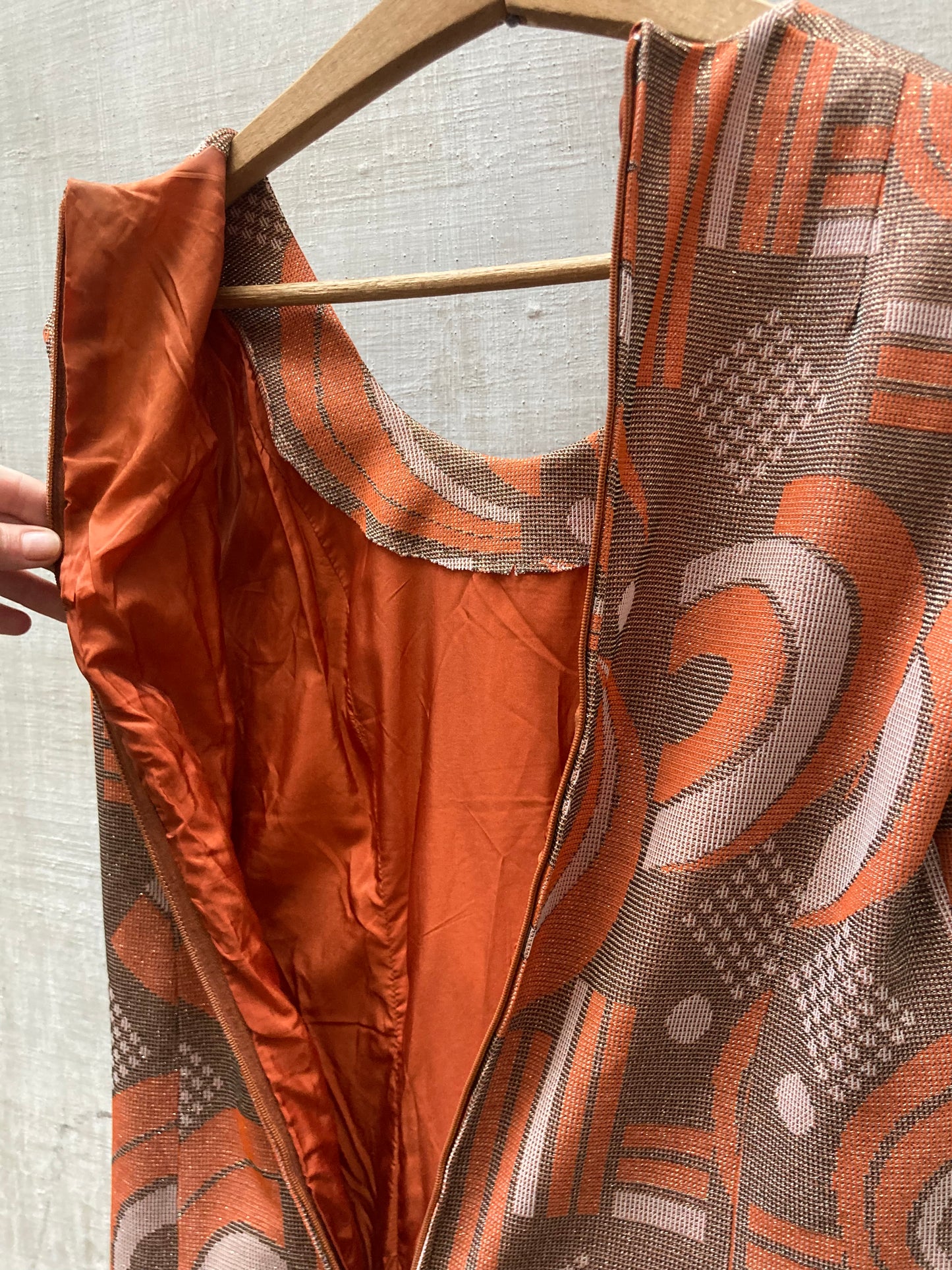 Robe longue lurex 1970