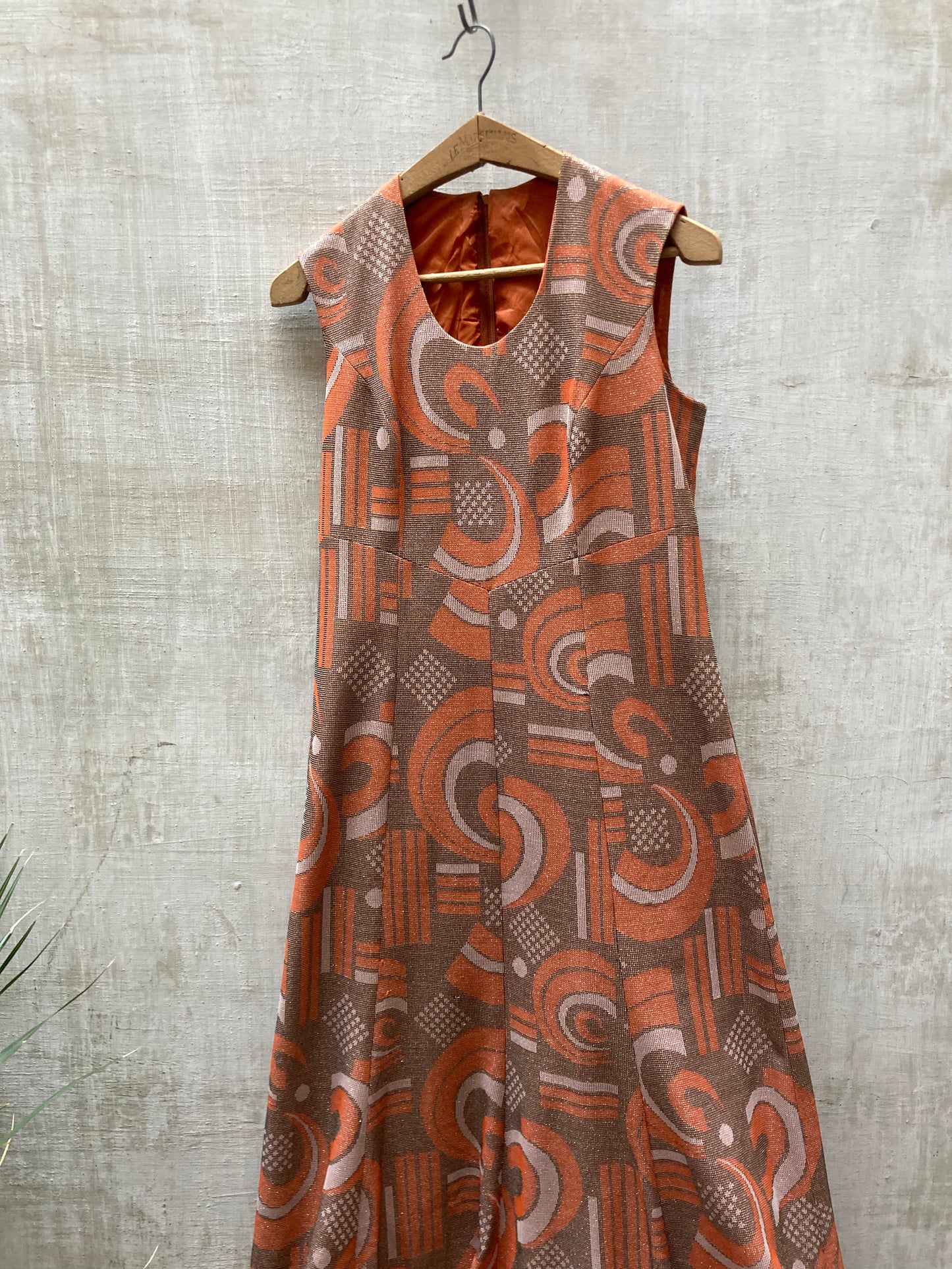 Robe longue lurex 1970