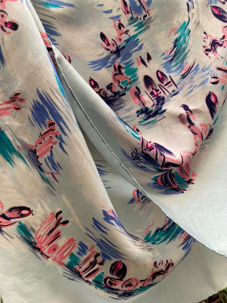 Foulard en soie 1950 western