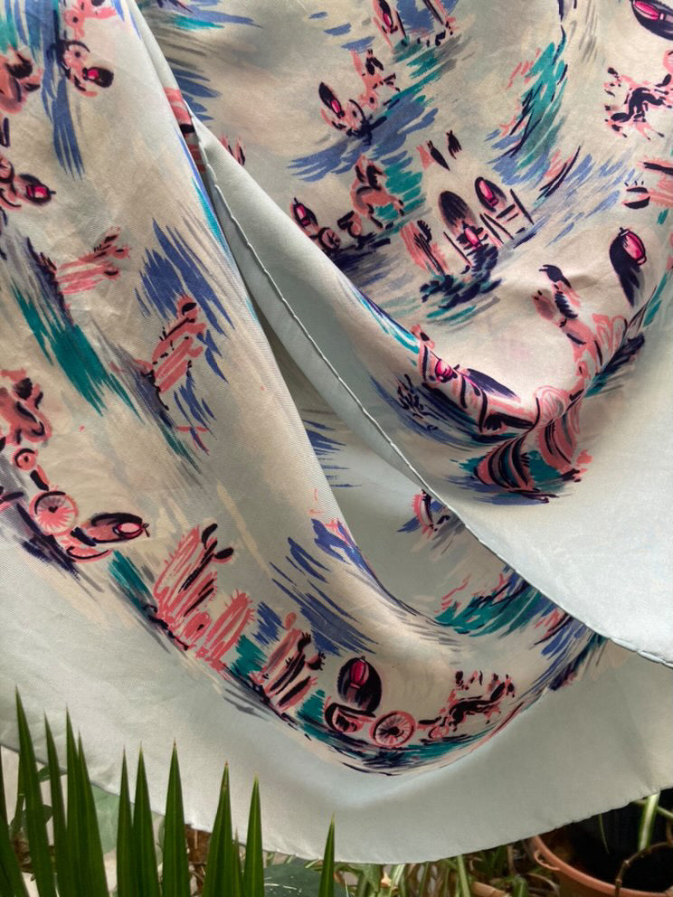 Foulard en soie 1950 western