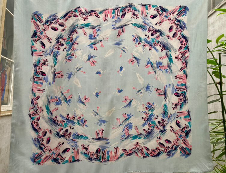 Foulard en soie 1950 western