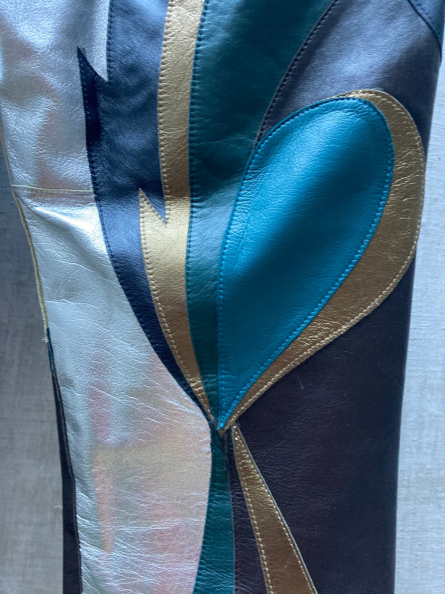 Pantalon patchwork de cuir métallisé - Dolce Gabbana