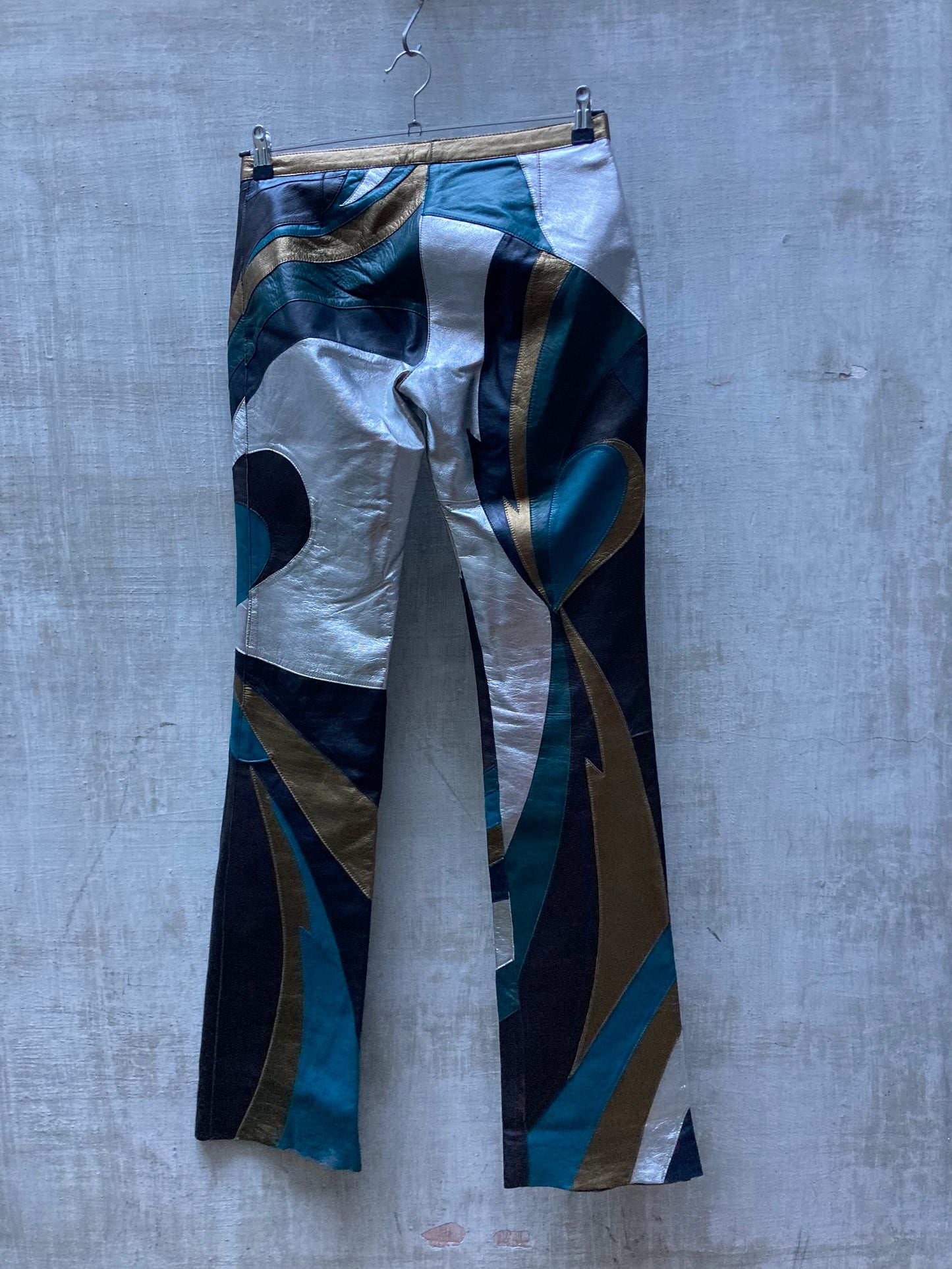 Pantalon patchwork de cuir métallisé - Dolce Gabbana