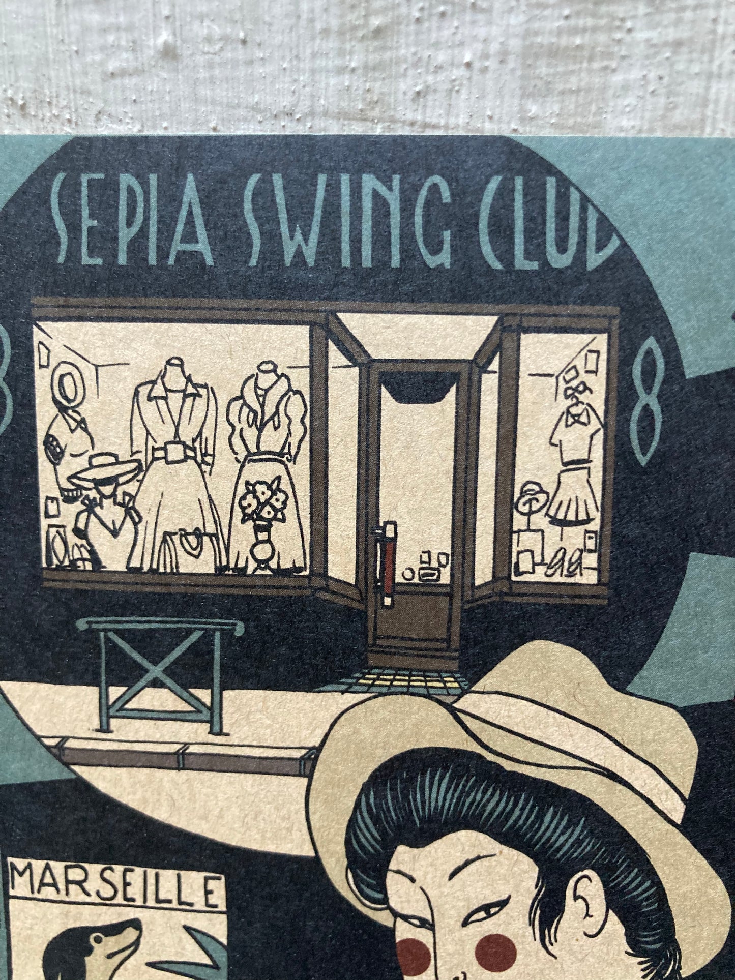 Carte postal souvenir Sépia Swing Club