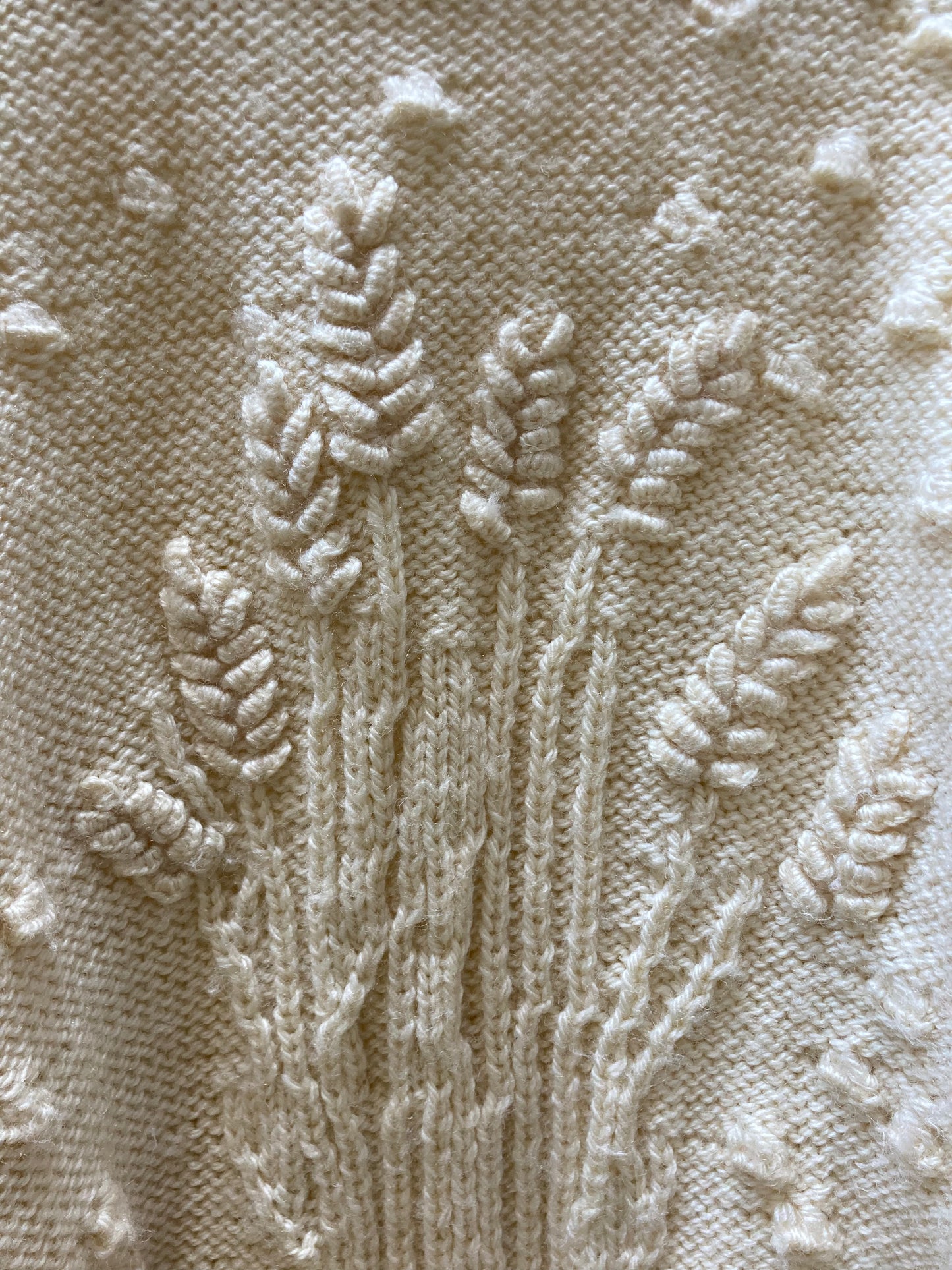 Pull tricoté main Épis de blés