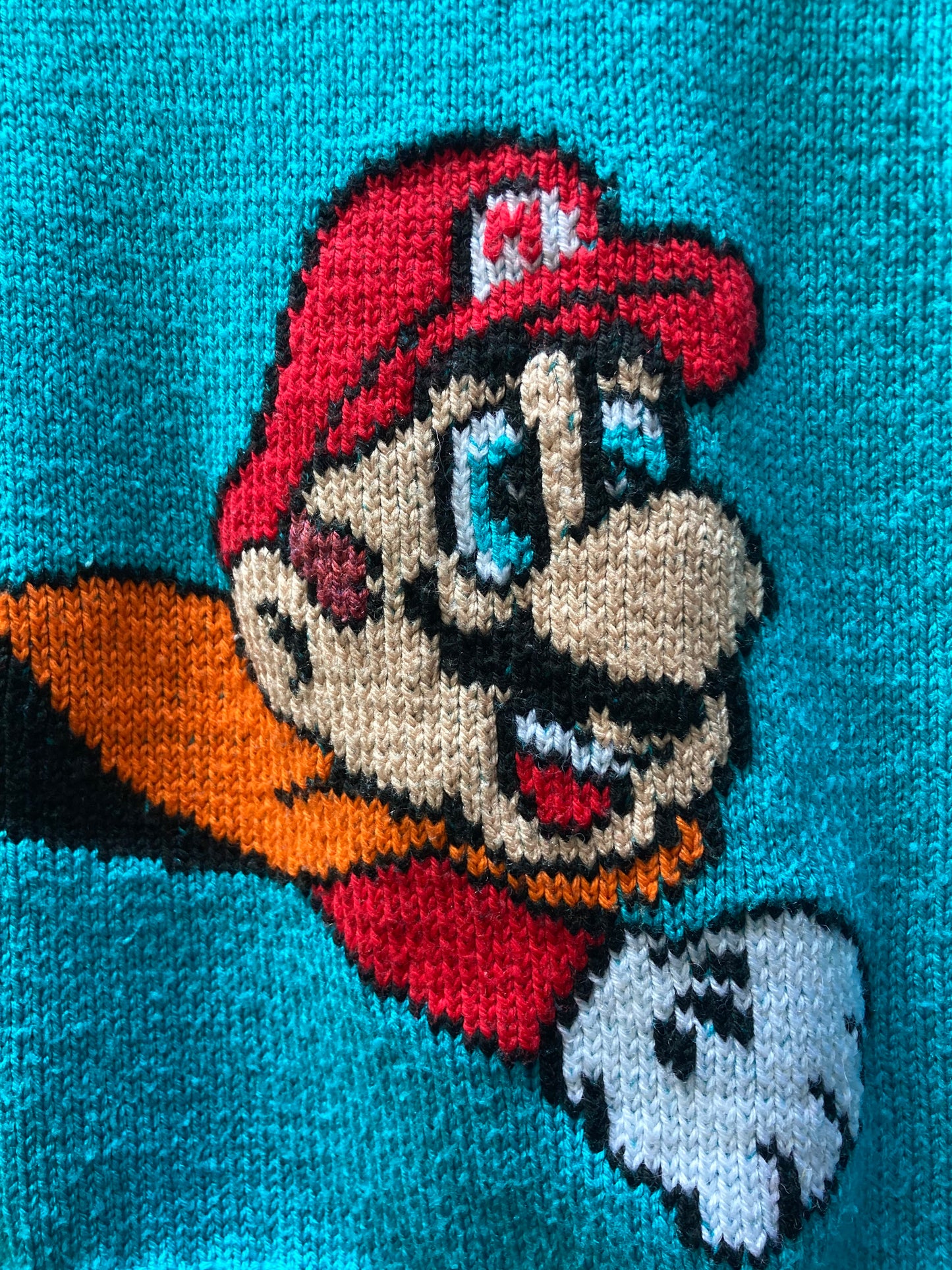 Pull Mario Bros tricoté main
