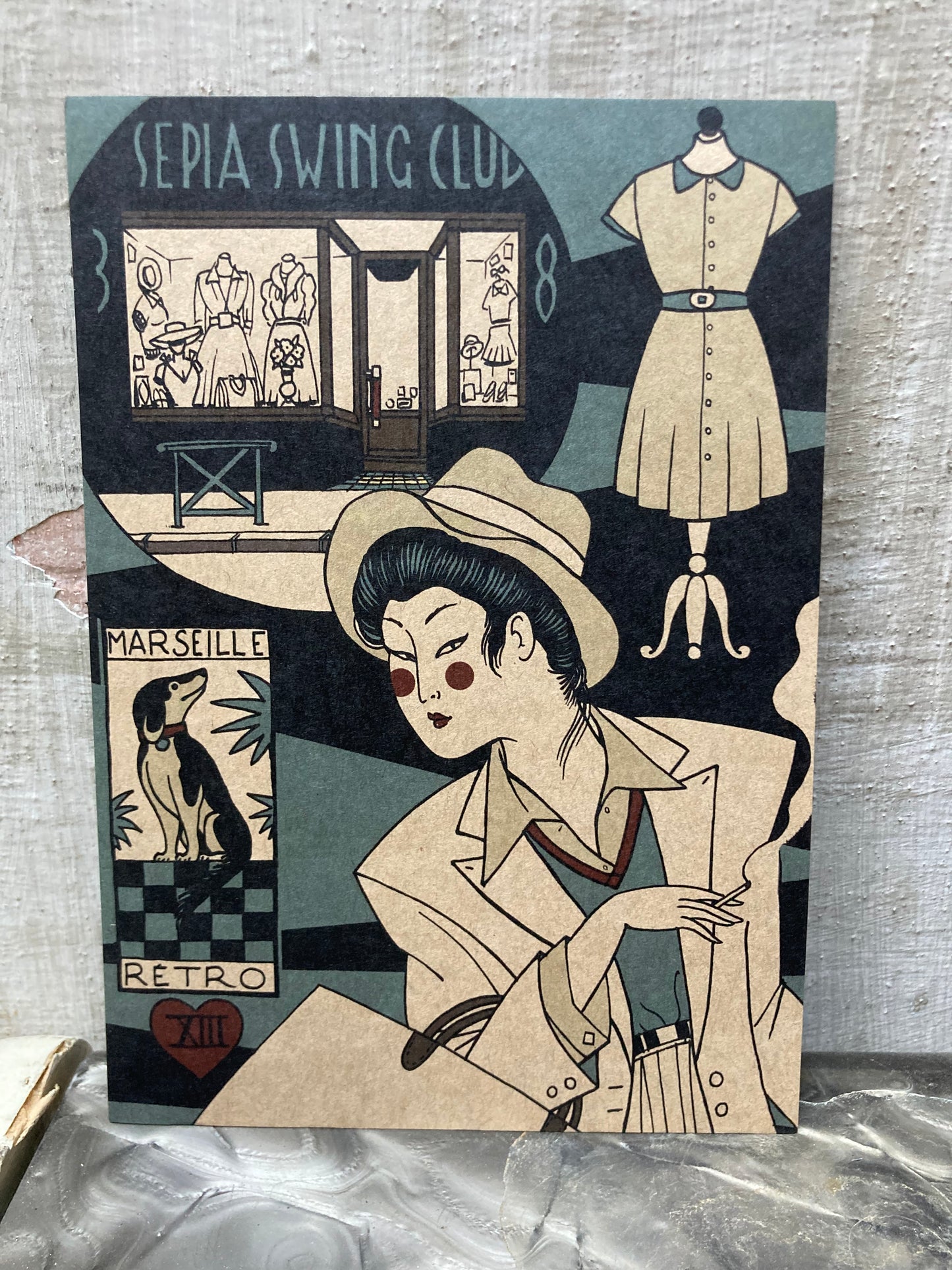 Carte postal souvenir Sépia Swing Club